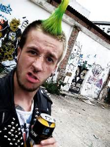 Punk with green mohawk