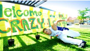 Color image of Richard "Crazy Legs" Colón of the legendary Rock Steady Crew performing a form of "spin"