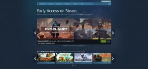 Steam early access store page showing suggested games and prices